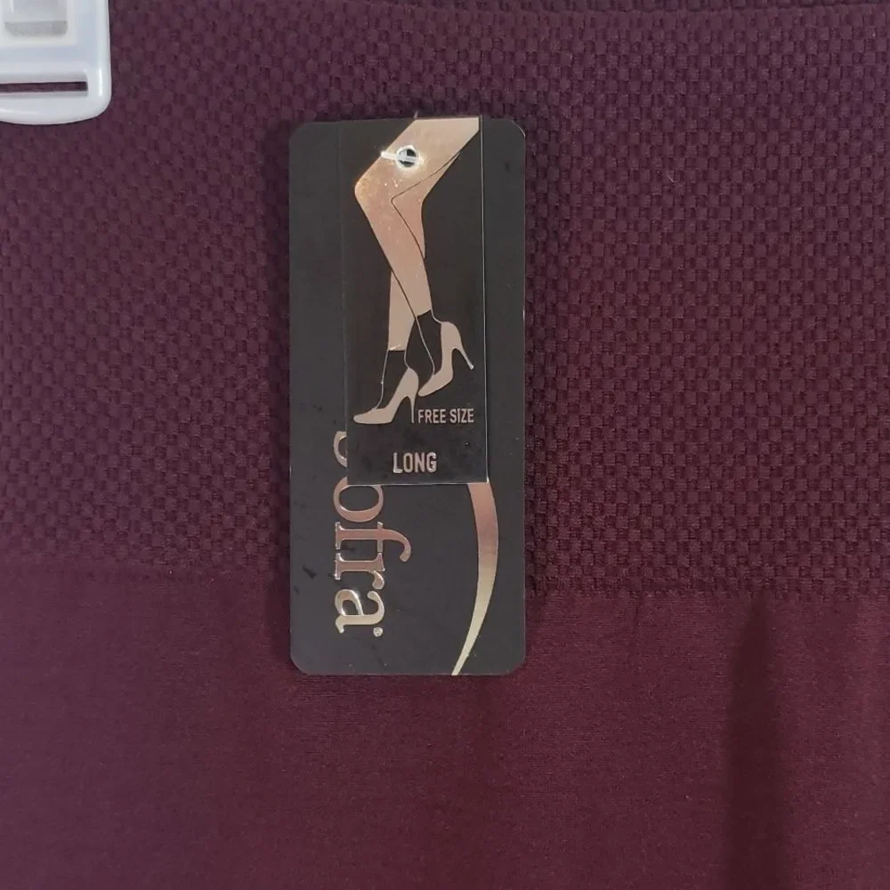 Sofra Long Free Size Burgundy Leggings (AF) - Picture 2 of 8